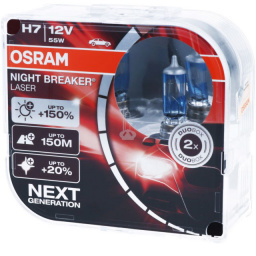 LEMPUTĖS H7 64210NL-HCB ( Night Breaker Laser ) 2 vnt. pastiprintos +150 %
