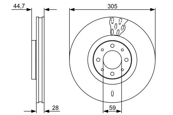 Stabdžių diskas BOSCH 0 986 479 530