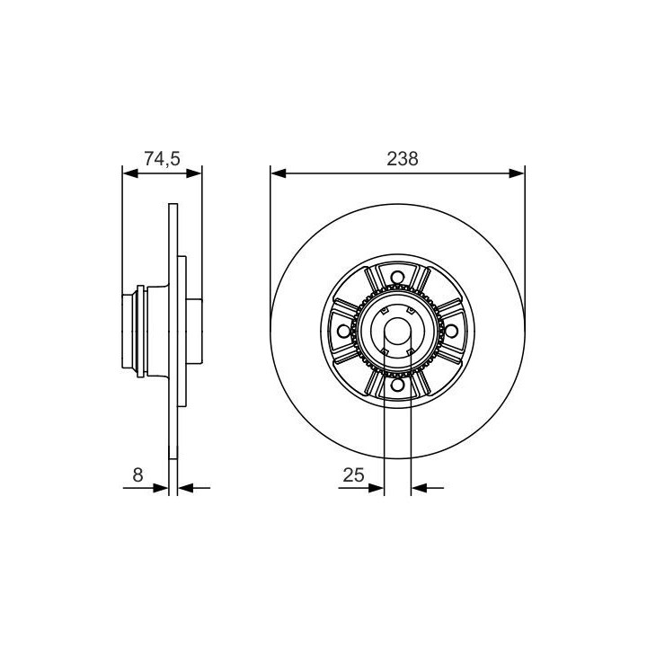 Stabdžių diskas BOSCH 0 986 479 A48