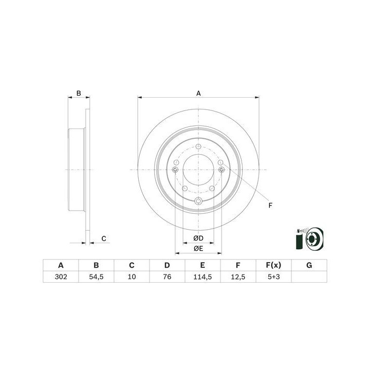 Stabdžių diskas BOSCH 0 986 479 E45