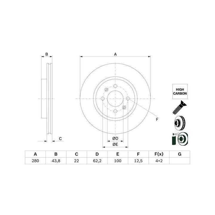 Stabdžių diskas BOSCH 0 986 479 E98
