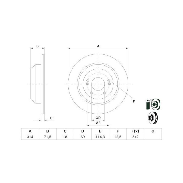 Stabdžių diskas BOSCH 0 986 479 F43