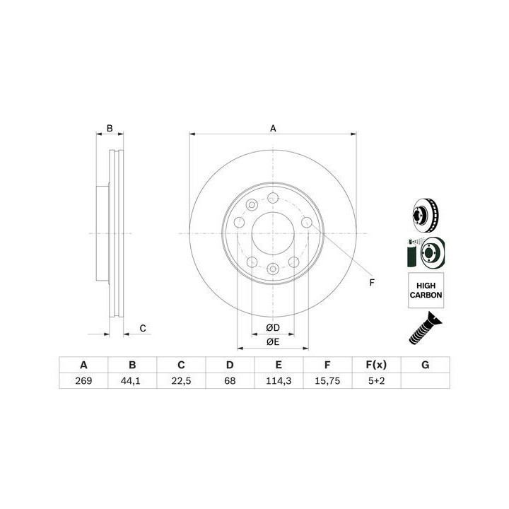Stabdžių diskas BOSCH 0 986 479 F65