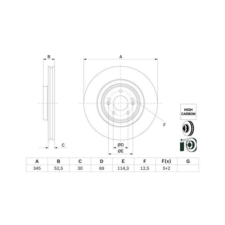 Stabdžių diskas BOSCH 0 986 479 G26