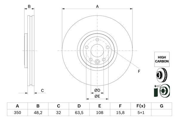 Stabdžių diskas BOSCH 0 986 479 G33