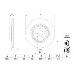 Stabdžių diskas BOSCH 0 986 479 G63