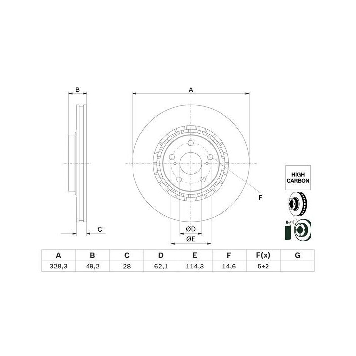 Stabdžių diskas BOSCH 0 986 479 G63