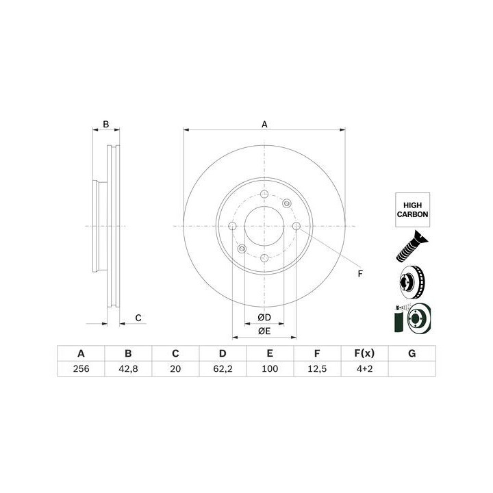 Stabdžių diskas BOSCH 0 986 479 G86