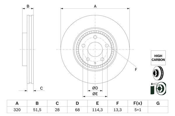 Stabdžių diskas BOSCH 0 986 479 H02