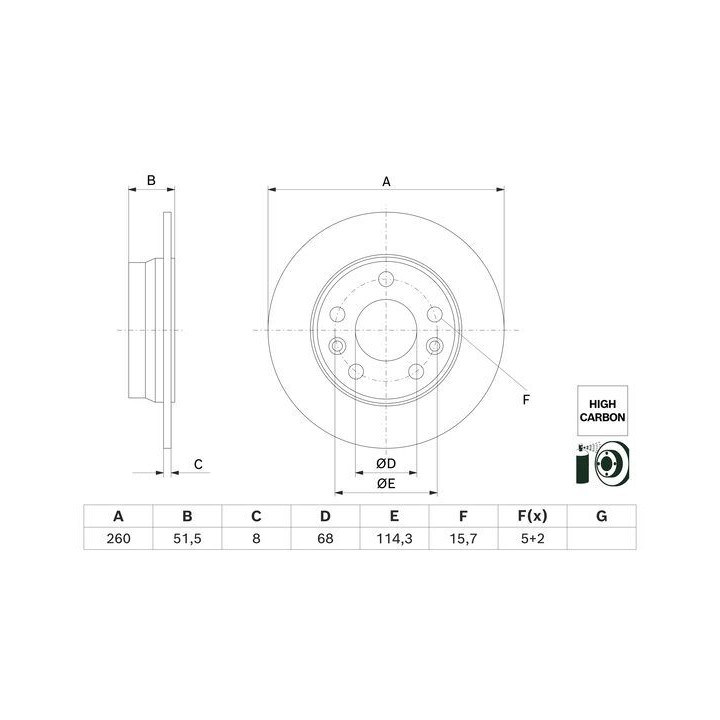 Stabdžių diskas BOSCH 0 986 479 H61