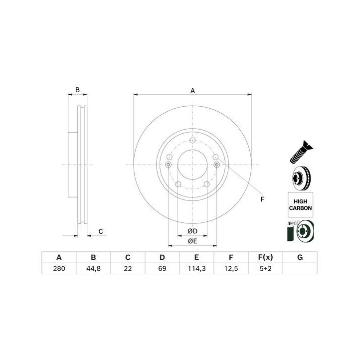 Stabdžių diskas BOSCH 0 986 479 H67