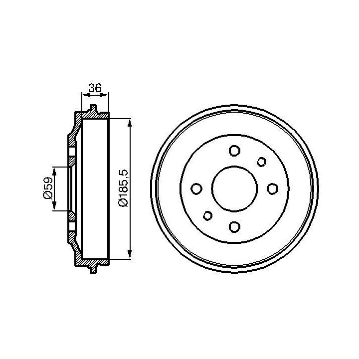 Stabdžių būgnas BOSCH 0 986 477 055