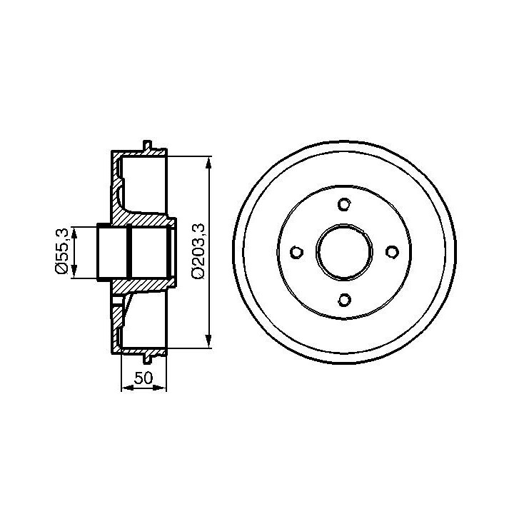Stabdžių būgnas BOSCH 0 986 477 121