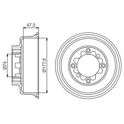 Stabdžių būgnas BOSCH 0 986 477 154