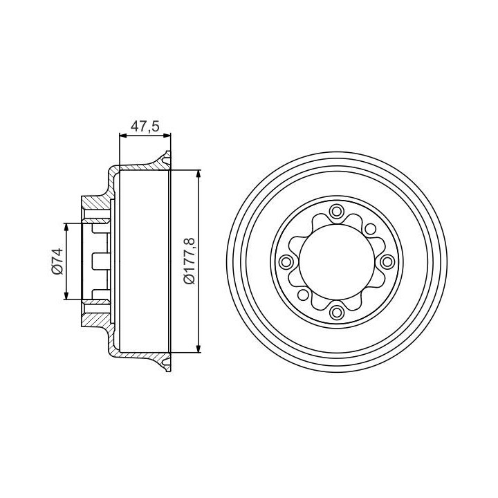 Stabdžių būgnas BOSCH 0 986 477 154