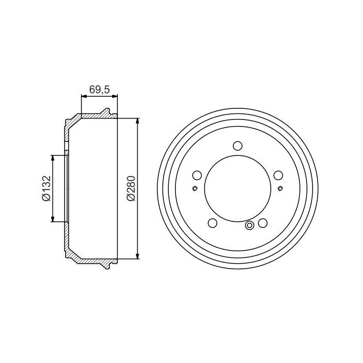 Stabdžių būgnas BOSCH 0 986 477 169