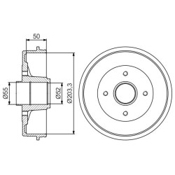 Stabdžių būgnas BOSCH 0 986 477 171