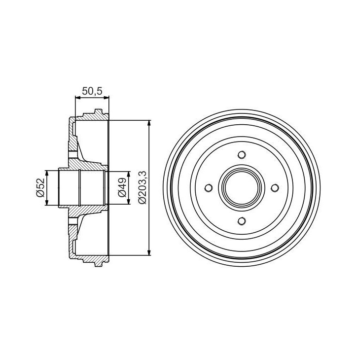 Stabdžių būgnas BOSCH 0 986 477 205