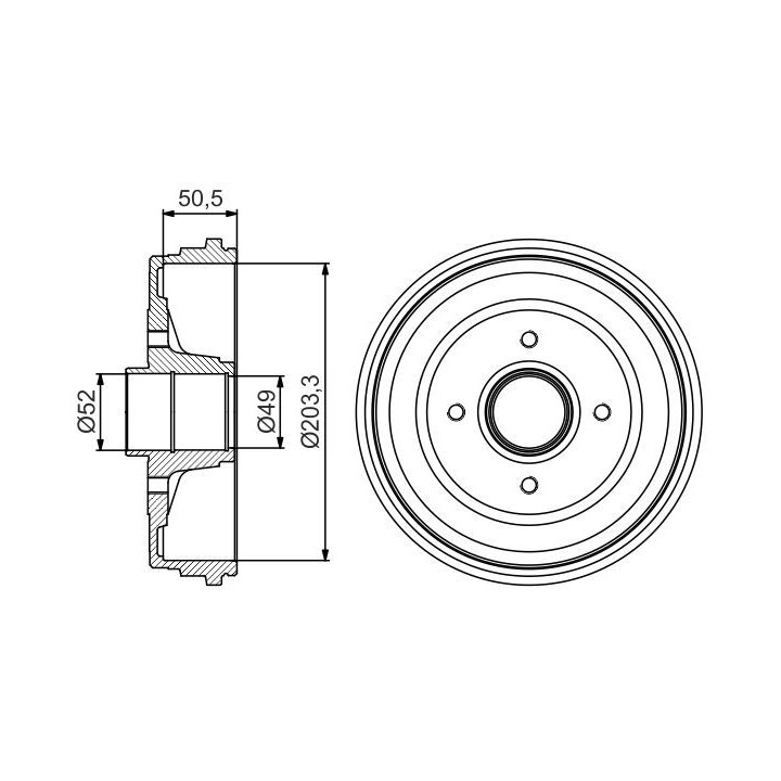 Stabdžių būgnas BOSCH 0 986 477 206