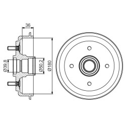 Stabdžių būgnas BOSCH 0 986 477 238