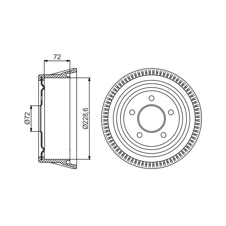 Stabdžių būgnas BOSCH 0 986 477 245