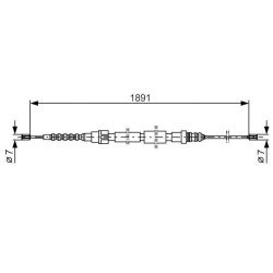 Trosas, stovėjimo stabdys BOSCH 1 987 477 154