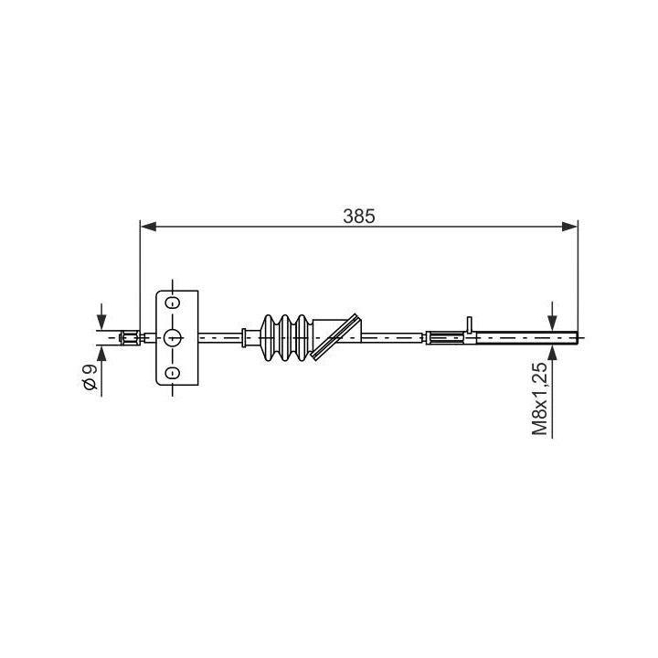 Trosas, stovėjimo stabdys BOSCH 1 987 477 385