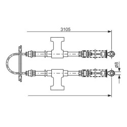 Trosas, stovėjimo stabdys BOSCH 1 987 477 388