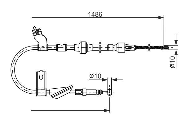 Trosas, stovėjimo stabdys BOSCH 1 987 477 512