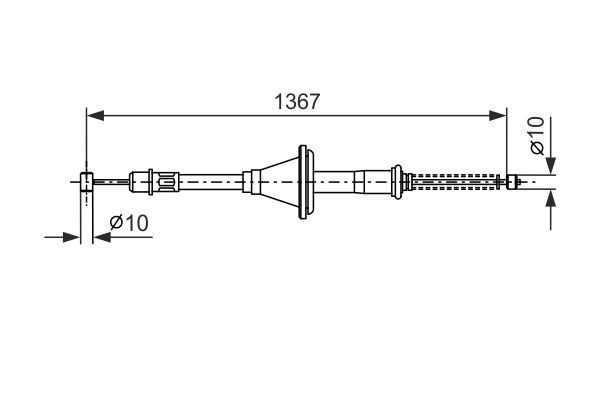 Trosas, stovėjimo stabdys BOSCH 1 987 477 514