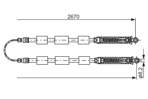 Trosas, stovėjimo stabdys BOSCH 1 987 477 553