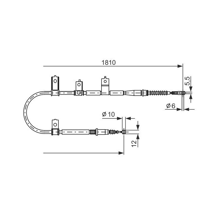 Trosas, stovėjimo stabdys BOSCH 1 987 477 672