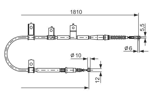 Trosas, stovėjimo stabdys BOSCH 1 987 477 672