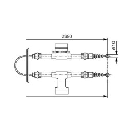 Trosas, stovėjimo stabdys BOSCH 1 987 477 745