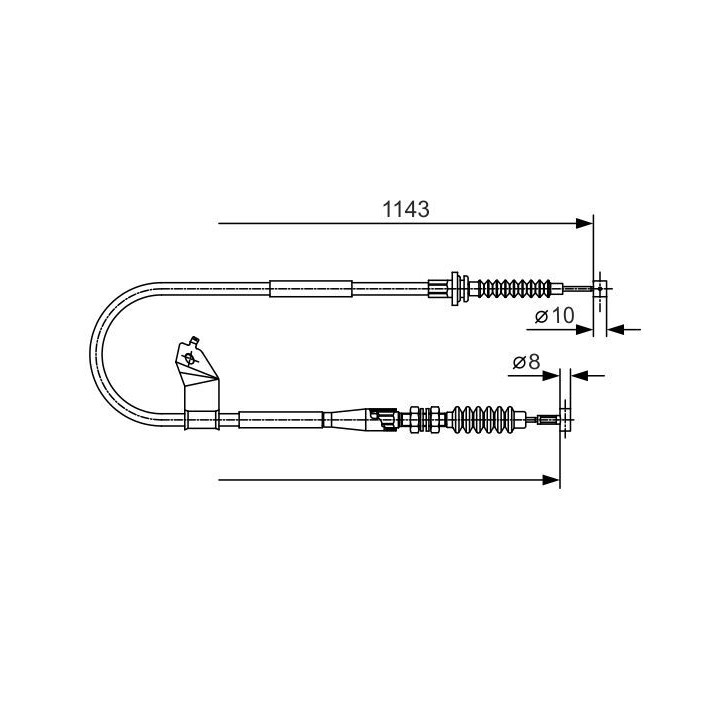 Trosas, stovėjimo stabdys BOSCH 1 987 482 055