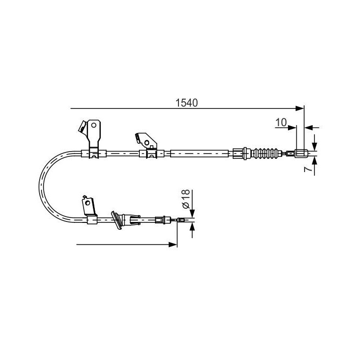 Trosas, stovėjimo stabdys BOSCH 1 987 482 271
