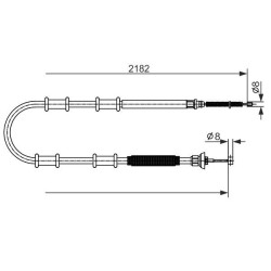 Trosas, stovėjimo stabdys BOSCH 1 987 482 594
