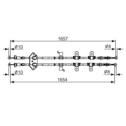 Trosas, stovėjimo stabdys BOSCH 1 987 482 896