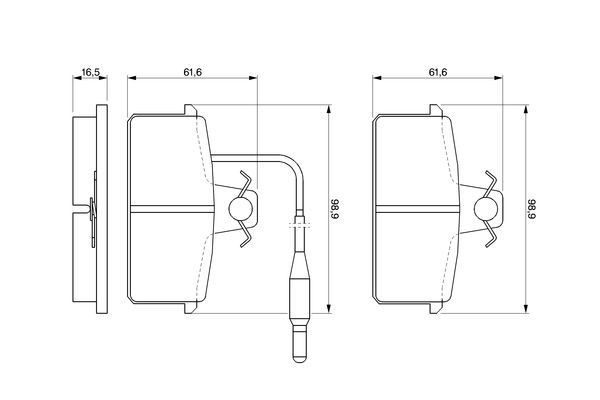 Stabdžių trinkelių rinkinys, diskinis stabdys BOSCH 0 986 424 081