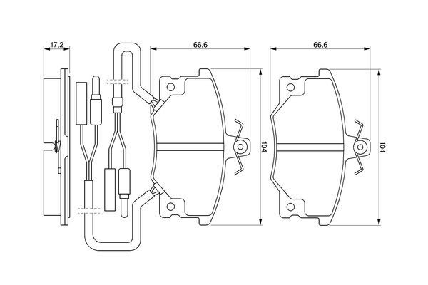 Stabdžių trinkelių rinkinys, diskinis stabdys BOSCH 0 986 424 100