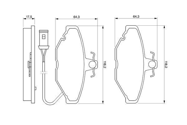 Stabdžių trinkelių rinkinys, diskinis stabdys BOSCH 0 986 424 151