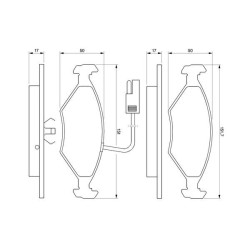 Stabdžių trinkelių rinkinys, diskinis stabdys BOSCH 0 986 424 178