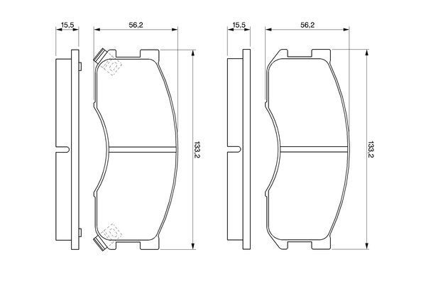 Stabdžių trinkelių rinkinys, diskinis stabdys BOSCH 0 986 424 202