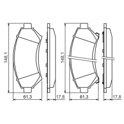 Stabdžių trinkelių rinkinys, diskinis stabdys BOSCH 0 986 424 466