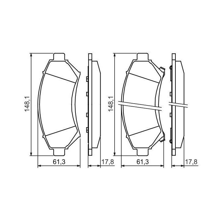 Stabdžių trinkelių rinkinys, diskinis stabdys BOSCH 0 986 424 466