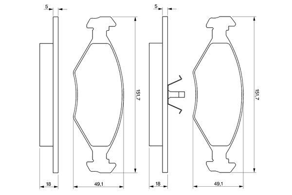 Stabdžių trinkelių rinkinys, diskinis stabdys BOSCH 0 986 424 514