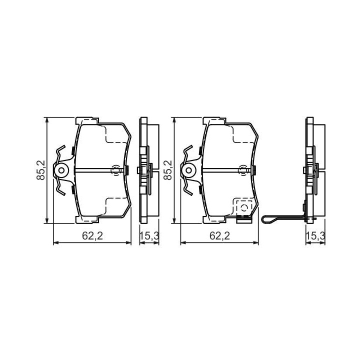 Stabdžių trinkelių rinkinys, diskinis stabdys BOSCH 0 986 424 568