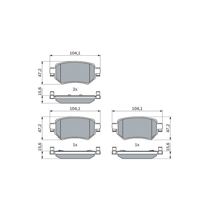 Stabdžių trinkelių rinkinys, diskinis stabdys BOSCH 0 986 460 010