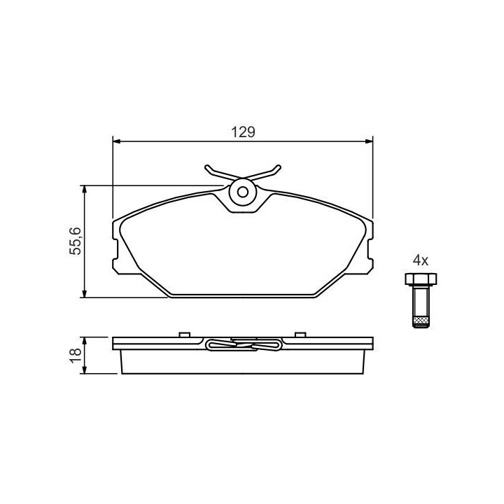 Stabdžių trinkelių rinkinys, diskinis stabdys BOSCH 0 986 494 024