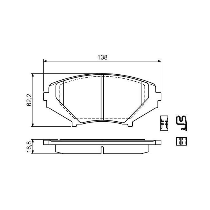 Stabdžių trinkelių rinkinys, diskinis stabdys BOSCH 0 986 494 220